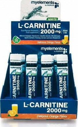 My Elements L-Carnitine Liquid 2000mg Γεύση Πορτοκάλι, 12 Τεμάχια x 20ml