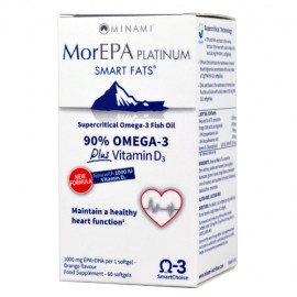 Minami Morepa Platinum Smarts Fats 90% Omega -3 Plus Ωμέγα - 3 Vitamin D3 60 Κάψουλες