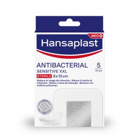 Hansaplast Sensitive Silver XXL Αυτοκόλλητα Αποστειρωμένα Επιθέματα 8 x 10cm 5 Τεμάχια