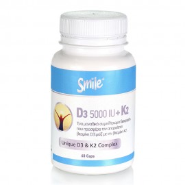 Smile Συμπλήρωμα Διατροφής D3 5000IU + K2 60 Κάψουλες