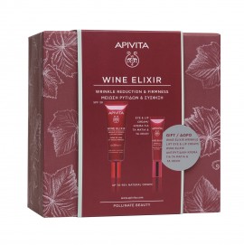 Apivita PROMO Wine Elixir Wrinkle Firmness Lift Day Cream SPF30 Κρέμα Ημέρα Για Αποχρωματισμό Πανάδων 40ml - ΔΩΡΟ Eye Lip Cream Αντιρυτιδική Κρέμα Lifting για τα Μάτια - Χείλη 15ml