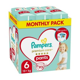 Pampers Premium Care No.6 Monthly Pack (15+kg), Βρεφικές Πάνες Βρακάκι, 93τμχ