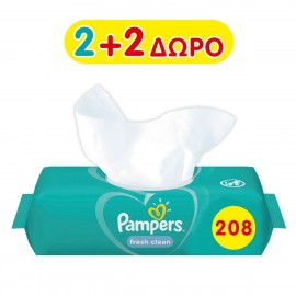 Pampers PROMO Baby Wipes Fresh Clean - 4x52 2+2 Δώρο