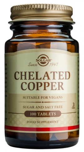 Solgar Chelated Copper Συμπλήρωμα Διατροφής Χαλκού 100 Ταμπλέτες