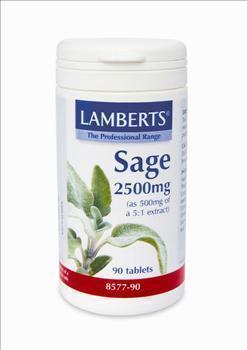 Lamberts Sage 2500mg, Φασκόμηλο για την Διατήρηση της Μνήμης και την μείωση των Συμπτωμάτων Εμμηνόπαυσης, 90 tabs