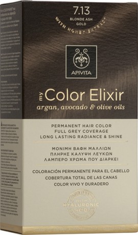 Apivita My Color Elixir No7,13 Ξανθό Σαντρέ Μελί Κρέμα Βαφή Σε Σωληνάριο 50ml - Ενεργοποιητής Χρώματος 75ml