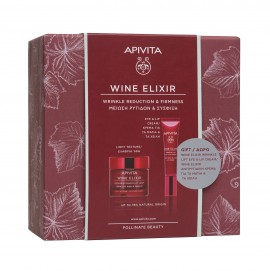 Apivita PROMO Wine Elixir Αντιρυτιδική Κρέμα Για Σύσφιξη & Lifting Ελαφριάς Υφής Με Πολυφαινόλες Από Αμπέλια Σαντορίνης 50ml - ΔΩΡΟ Eye Lip Cream Αντιρυτιδική Κρέμα Lifting για τα Μάτια - Χείλη 15ml