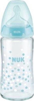 Nuk First Choice+ Γυάλινο Μπιμπερό Με Θηλή Σιλικόνης 0-6m+ Σε Διάφορους Χρωματισμούς 240ml [10.745.068]