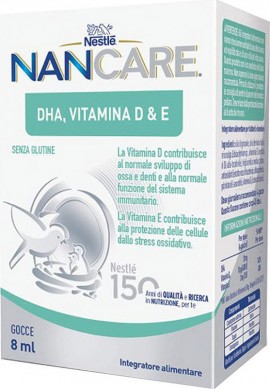 Nestle Nancare DHA Βιταμίνη D & E Συμπλήρωμα Διατροφής με DHA Βιταμίνη D3 & Βιταμίνη Ε 8ml