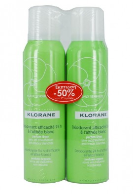Klorane Deodorant Efficacite 24h Αποσμητικό Spray 24ωρης Κάλυψης με Λευκή Αλθέα ΠΑΚΕΤΟ ΠΡΟΣΦΟΡΑΣ ΤΟ 2ο ΠΡΟΪΟΝ -50%, 2 x 125ml