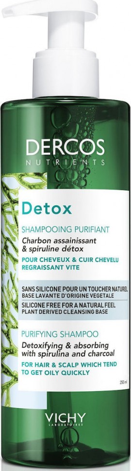 Vichy Dercos Nutrients Detox Σαμπουάν Κατά Της Λιπαρότητας 250ml