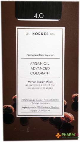 Korres Argan Oil Advanced Colorant Βαφή Μαλλιών 4.0 Καστανό 50ml