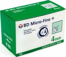 BD Micro-Fine Ultra 4mm 32 Gauge Pen Needles - Βελόνες Για Πέννες, 100 τεμάχια
