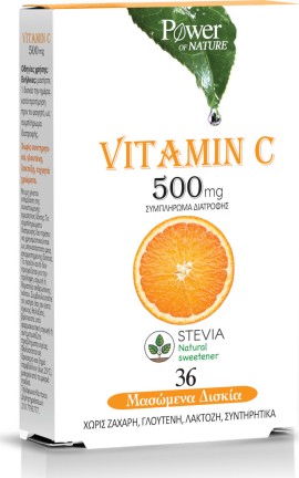Power Of Nature Vitamin C 500mg 36 μασώμενες ταμπλέτες