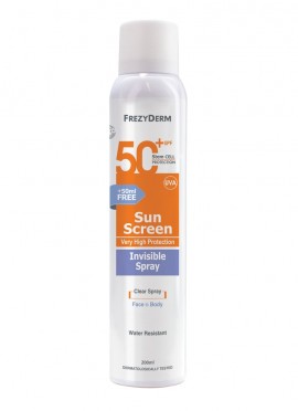 Frezyderm Sunscreen Invisible Spray SPF50+ Αντηλιακό Σπρέι Σώματος 200ml