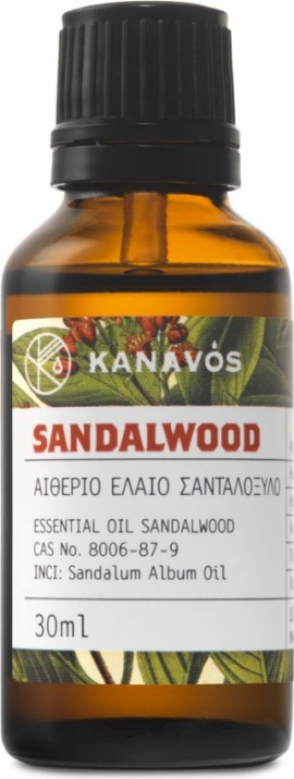 Kanavos Sandalwood Essential Oil Αιθέριο Έλαιο Σανδαλόξυλο, 30ml
