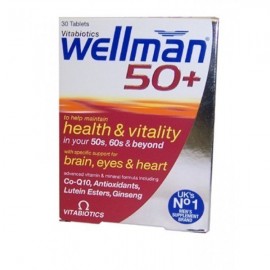 Vitabiotics Wellman 50+ Πολυβιταμινούχο Συμπλήρωμα για Άντρες Άνω των 50, 30Tabs