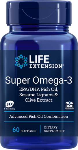 Life Extension Super Omega-3 EPA/DHA With Sesame Lignans And Olive Fruit Extract, 60 Μαλακές Κάψουλες