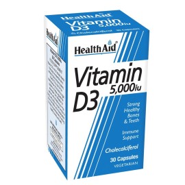 Health Aid Vitamin D3 5000i.u Συμπλήρωμα Διατροφής για την Κάλυψη των Αναγκών σε Βιταμίνη D 30 Φυτικές Κάψουλες