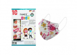 Famex Mask Kids Παιδικές Μάσκες Προστασίας μιας Χρήσης FFP2 NR Pretty Girl 10 Τμχ.