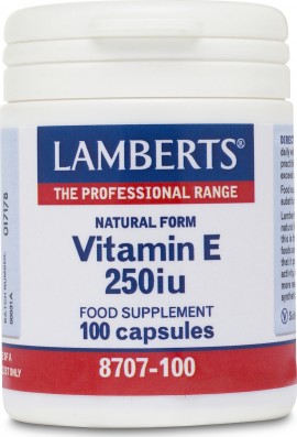 Lamberts Vitamin E 250iu Natural 168mg Συμπλήρωμα Διατροφής Βιταμίνης E 100 Κάψουλες