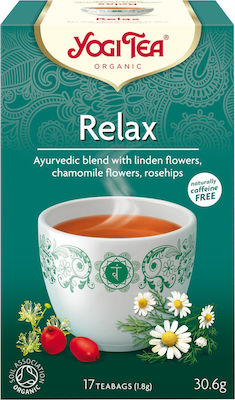 Yogi Tea Relax, Τσάι με άνθη χαμομηλιού άνθη φλαμουριάς φύλλα σμέουρου, Bio, 17 φακελάκια