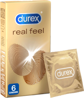 Durex Προφυλακτικά Πολύ Λεπτά Χωρίς Λάτεξ Real Feel 6 Τεμάχια