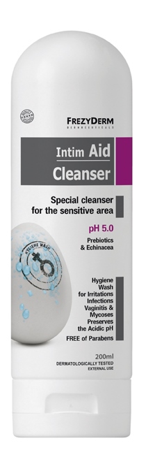 Frezyderm Intim Aid Cleanser pH5 Εξειδικευμένο Καθαριστικό για την Ευαίσθητη Περιοχή 200ml