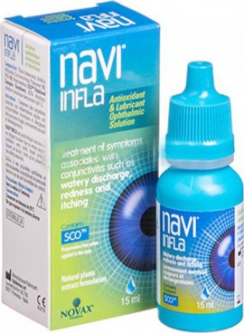 Novax Pharma Navi Infla eye drops 15ml - Αντιοξειδωτικό & Λιπαντικό οφθαλμικό διάλυμα