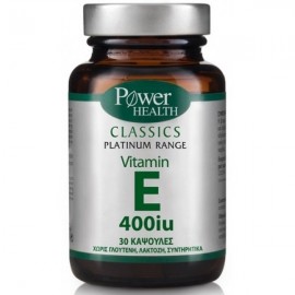 Power Helath CLASSICS Platinum Range Vitamin E 400iu Συμπλήρωμα Για Την Αναπαραγωγή - Δέρμα 30 Κάψουλες