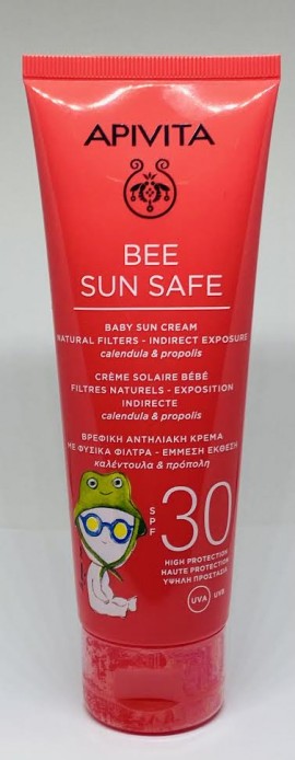 Apivita Bee Sun Safe Baby Sun Cream SPF30 Βρεφική Αντηλιακή Κρέμα Υψηλής Προστασίας Με Καλέντουλα και Πρόπολη 100ml