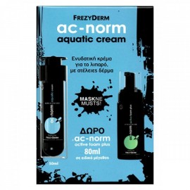 Frezyderm Promo Ac-Norm Aquatic Cream, Ενυδατική Κρέμα για το Λιπαρό Δέρμα 50ml & ΔΩΡΟ Ac-Norm Active Foam Plus 80ml