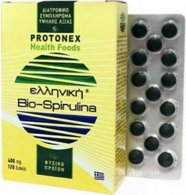Protonex Ελληνική Bio-Spirulina 400mg δεν Περιέχει Ιώδιο 120 δισκία