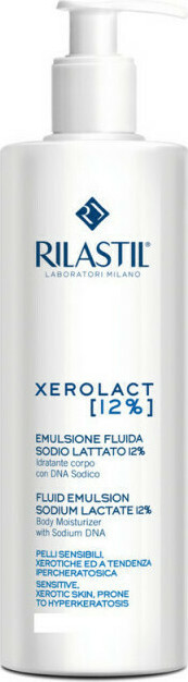 Rilastil  Xerolact Emulsion Sodium Lactate 12% Ενυδατικό Γαλάκτωμα Σώματος για Ευαίσθητες Επιδερμίδες με Ξηροδερμία 400ml