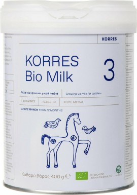 Korres Bio Milk 3 Βιολογικό Αγελαδινό Γάλα για Νήπια και Μεγάλα Παιδιά (από 12 μηνών), 400g