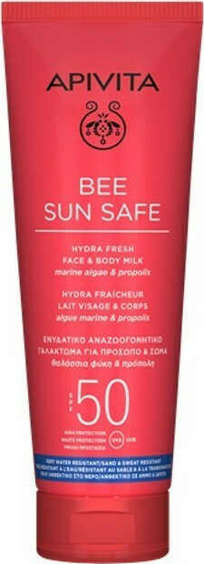 Apivita Bee Sun Safe Hydra Fresh Face & Body Milk Ενυδατικό Αντηλιακό Γαλάκτωμα για Πρόσωπο & Σώμα SPF50 200ml