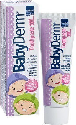 Intermed Babyderm Toothpaste Παιδική Οδοντόκρεμα Γεύση Τσιχλόφουσκα 1000ppm 50ml