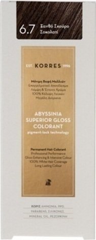 Korres Abyssinia Superior Gloss Colorant Βαφή Μαλλιών 6.7 Ξανθό Σκούρο Σοκολατί 50ml