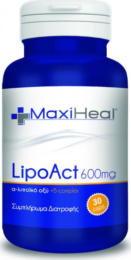 MaxiHeal Lipoact Alpha Lipoic Acid 600mg Άλφα Λιποϊκό Οξύ 30 κάψουλες