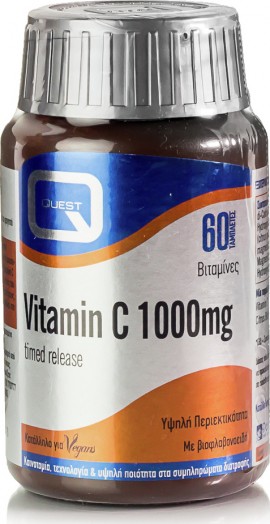 Quest Vitamin C 1000mg Timed Release Συμπλήρωμα Διατροφής Βιταμίνης C σε Συνδυασμό με Βιοφλαβονοειδή 60tabs