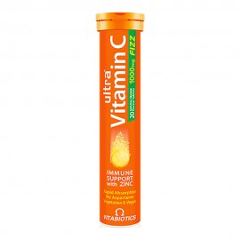 Vitabiotics Ultra Vitamin C 1000mg Fizz with Zinc 20 Aναβράζοντα Δισκία με Γεύση Πορτοκάλι