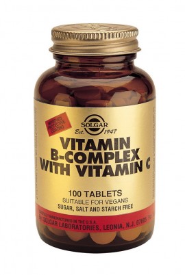 Solgar Vitamin B-Complex with Vitamin C Συμπλήρωμα Διατροφής με Σύμπλεγμα Βιταμίνης B Και C 100 Ταμπλέτες