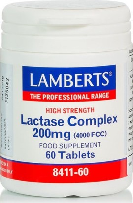 Lamberts Lactase Complex 200mg 60 ταμπλέτες