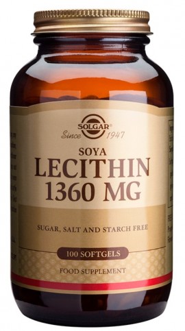Solgar Soya Lecithin 1360 mg Συμπλήρωμα Διατροφής Λεκιθίνης 100 Μαλακές Κάψουλες