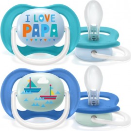 Avent ultra air happy silicone pacifier 6-18M μπλέ {2 τεμάχια)