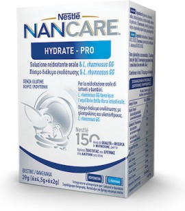 Nestle Nancare Hydrate Pro Διάλυμα Ενυδάτωσης με Ηλεκτρολύτες και Υδατάνθρακες, 6x4.5g & 6x2gr, 12 φακελίσκοι