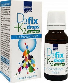 Intermed D3+K2 Fix Drops In Olive Oil Oral Drops Συμπλήρωμα Διατροφής Για Το Ανοσοποιητικό Σε Σταγόνες 12ml