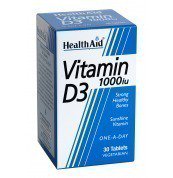Health Aid Vitamin D3 1000 i.u. Συμπλήρωμα Βιταμίνης D3 για τη Διατήρηση της Υγείας των Οστών & του Ανοσοποιητικού 30 Ταμπλέτες
