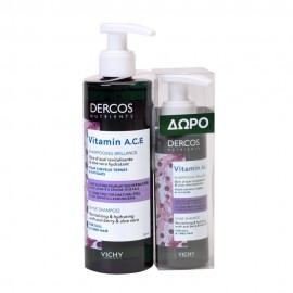 Vichy PROMO Dercos Nutrients Vitamin A.C.E Shampoo Brillance Θρεπτικό Σαμπουάν για Ξηρά Ταλαιπωρημένα Μαλλιά 250ml - ΔΩΡΟ 100ml