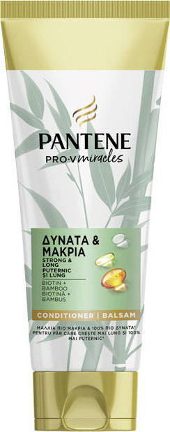 Pantene Pro V Miracles Strong & Long Conditioner Κρέμα Μαλλιών με Βιοτίνη και Μπαμπού για Δυνατά Μαλλιά 200ml